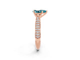 Rose gold Pear Cut Diamond Solitaire Engagement Ring with Pavé Band and Four-Prong Setting_2