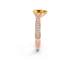 Rose gold Pear Cut Diamond Solitaire Engagement Ring with Pavé Band and Four-Prong Setting_2