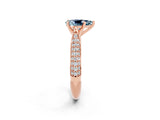 Rose gold Pear Cut Diamond Solitaire Engagement Ring with Pavé Band and Four-Prong Setting_2