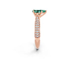 Rose gold Pear Cut Diamond Solitaire Engagement Ring with Pavé Band and Four-Prong Setting_2