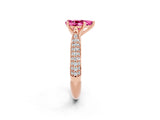 Rose gold Pear Cut Diamond Solitaire Engagement Ring with Pavé Band and Four-Prong Setting_2