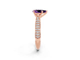 Rose gold Pear Cut Diamond Solitaire Engagement Ring with Pavé Band and Four-Prong Setting_2