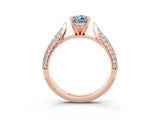 Rose gold Pear Cut Diamond Solitaire Engagement Ring with Pavé Band and Four-Prong Setting_3