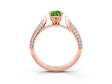 Rose gold Pear Cut Diamond Solitaire Engagement Ring with Pavé Band and Four-Prong Setting_3