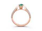Rose gold Pear Cut Diamond Solitaire Engagement Ring with Pavé Band and Four-Prong Setting_3