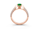 Rose gold Pear Cut Diamond Solitaire Engagement Ring with Pavé Band and Four-Prong Setting_3