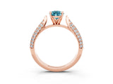 Rose gold Pear Cut Diamond Solitaire Engagement Ring with Pavé Band and Four-Prong Setting_3