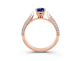 Rose gold Pear Cut Diamond Solitaire Engagement Ring with Pavé Band and Four-Prong Setting_3