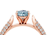 Rose gold Pear Cut Diamond Solitaire Engagement Ring with Pavé Band and Four-Prong Setting_4