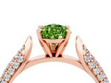 Rose gold Pear Cut Diamond Solitaire Engagement Ring with Pavé Band and Four-Prong Setting_4