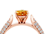 Rose gold Pear Cut Diamond Solitaire Engagement Ring with Pavé Band and Four-Prong Setting_4