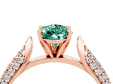 Rose gold Pear Cut Diamond Solitaire Engagement Ring with Pavé Band and Four-Prong Setting_4