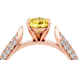 Rose gold Pear Cut Diamond Solitaire Engagement Ring with Pavé Band and Four-Prong Setting_4