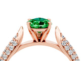 Rose gold Pear Cut Diamond Solitaire Engagement Ring with Pavé Band and Four-Prong Setting_4