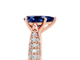 Rose gold Pear Cut Diamond Solitaire Engagement Ring with Pavé Band and Four-Prong Setting_5