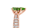 Rose gold Pear Cut Diamond Solitaire Engagement Ring with Pavé Band and Four-Prong Setting_5