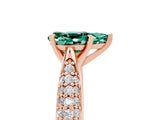Rose gold Pear Cut Diamond Solitaire Engagement Ring with Pavé Band and Four-Prong Setting_5