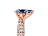 Rose gold Pear Cut Diamond Solitaire Engagement Ring with Pavé Band and Four-Prong Setting_5