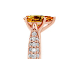 Rose gold Pear Cut Diamond Solitaire Engagement Ring with Pavé Band and Four-Prong Setting_5