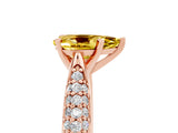 Rose gold Pear Cut Diamond Solitaire Engagement Ring with Pavé Band and Four-Prong Setting_5