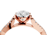Rose gold Pear Cut Diamond Solitaire Engagement Ring with Twisted Pavé Band and Four-Prong Setting_54