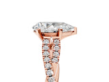 Rose gold Pear Cut Diamond Solitaire Engagement Ring with Twisted Pavé Band and Four-Prong Setting_55