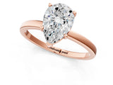 Rose gold Pear Cut Diamond Solitaire Ring with Classic Band and Four-Prong Setting_4