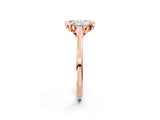 Rose gold Pear Cut Diamond Solitaire Ring with Flower Prong Setting and Classic Band_208