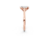 Rose gold Pear Cut Diamond Solitaire Ring with Flower Prong Setting and Classic Band_38