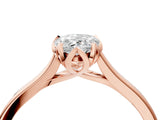 Rose gold Pear Cut Diamond Solitaire Ring with Flower Prong Setting and Classic Band_40