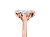Rose gold Pear Cut Diamond Solitaire Ring with Flower Prong Setting and Classic Band_41
