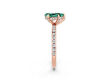 Rose gold Pear Cut Diamond Solitaire Ring with Four-Prong Setting and Pavé Band_14