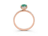 Rose gold Pear Cut Diamond Solitaire Ring with Four-Prong Setting and Pavé Band_15