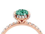 Rose gold Pear Cut Diamond Solitaire Ring with Four-Prong Setting and Pavé Band_16