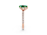 Rose gold Pear Cut Diamond Solitaire Ring with Four-Prong Setting and Pavé Band_2
