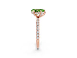 Rose gold Pear Cut Diamond Solitaire Ring with Four-Prong Setting and Pavé Band_2