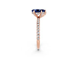 Rose gold Pear Cut Diamond Solitaire Ring with Four-Prong Setting and Pavé Band_2