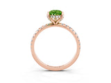 Rose gold Pear Cut Diamond Solitaire Ring with Four-Prong Setting and Pavé Band_3
