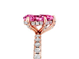 Rose gold Pear Cut Diamond Solitaire Ring with Four-Prong Setting and Pavé Band_5