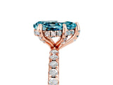 Rose gold Pear Cut Diamond Solitaire Ring with Four-Prong Setting and Pavé Band_5