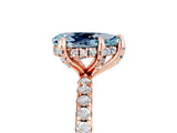 Rose gold Pear Cut Diamond Solitaire Ring with Four-Prong Setting and Pavé Band_5