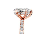 Rose gold Pear Cut Diamond Solitaire Ring with Four-Prong Setting and Pavé Band_5
