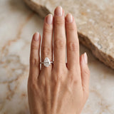 Rose gold Pear Cut Diamond Solitaire Ring with Pavé Accents and Four-Prong Setting_13