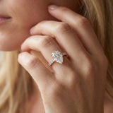 Rose gold Pear Cut Diamond Solitaire Ring with Pavé Accents and Four-Prong Setting_15