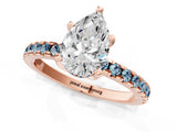Rose gold Pear Cut Diamond Solitaire Ring with Pavé Band and Four-Prong Setting_1