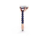 Rose gold Pear Cut Diamond Solitaire Ring with Pavé Band and Four-Prong Setting_2