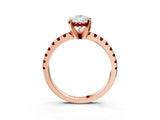 Rose gold Pear Cut Diamond Solitaire Ring with Pavé Band and Four-Prong Setting_3