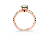 Rose gold Pear Cut Diamond Solitaire Ring with Pavé Band and Four-Prong Setting_3
