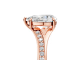 Rose gold Pear Cut Diamond Solitaire Ring with Pavé Band and Prong Setting_17