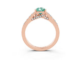 Rose gold Pear Cut Diamond Solitaire Ring with Pavé Band and Prong Setting_3